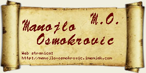 Manojlo Osmokrović vizit kartica